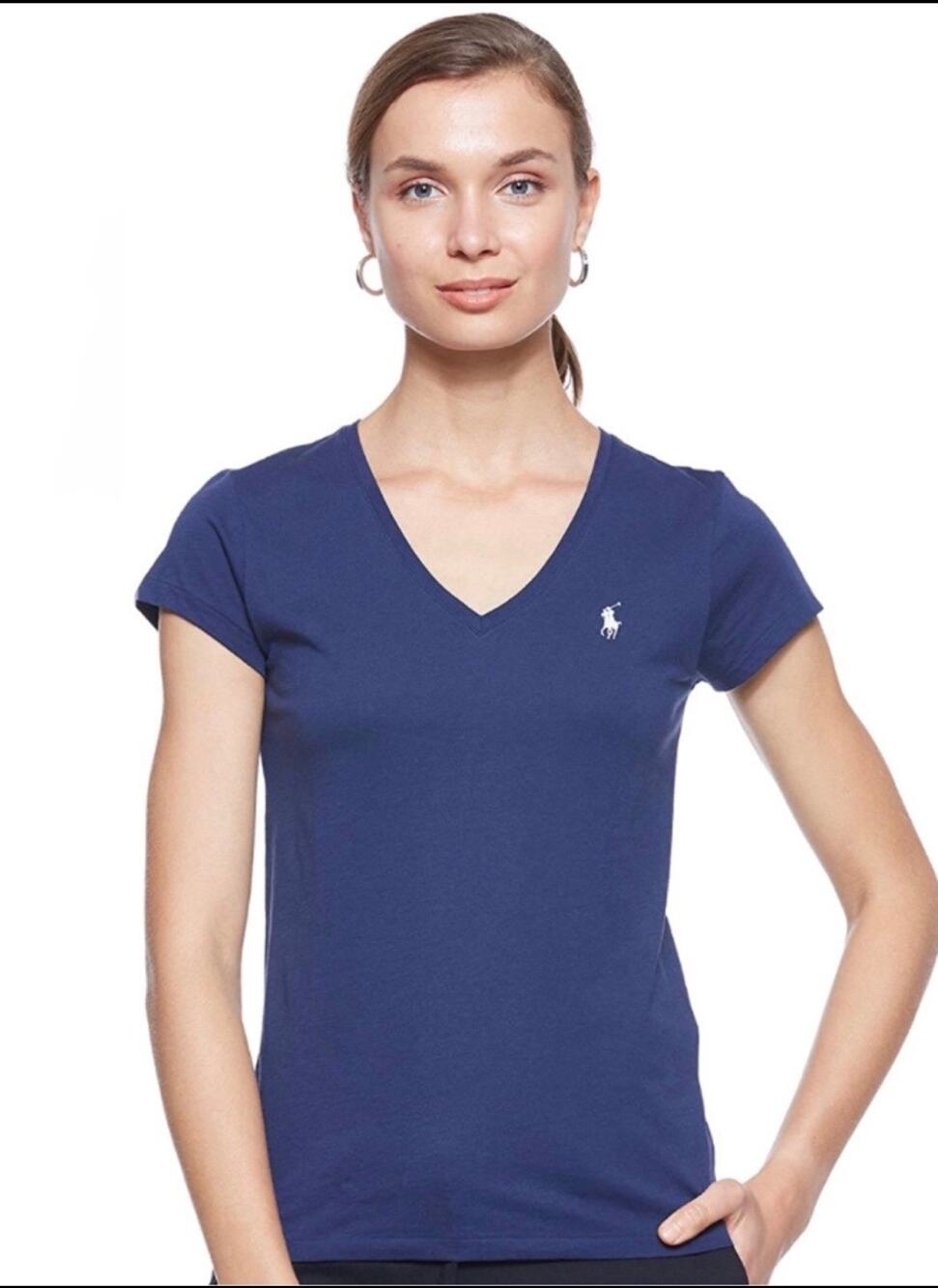 Polo Ralph Lauren V Neck Short Sleeve T Shirt Blue M